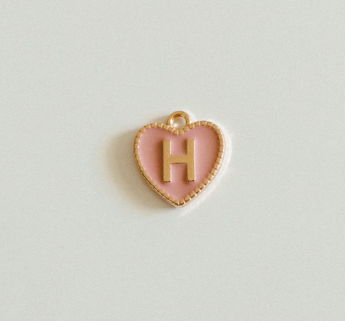 Gold light pink heart letters A-Z