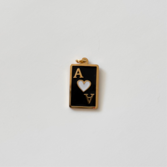 Gold black ace of hearts card