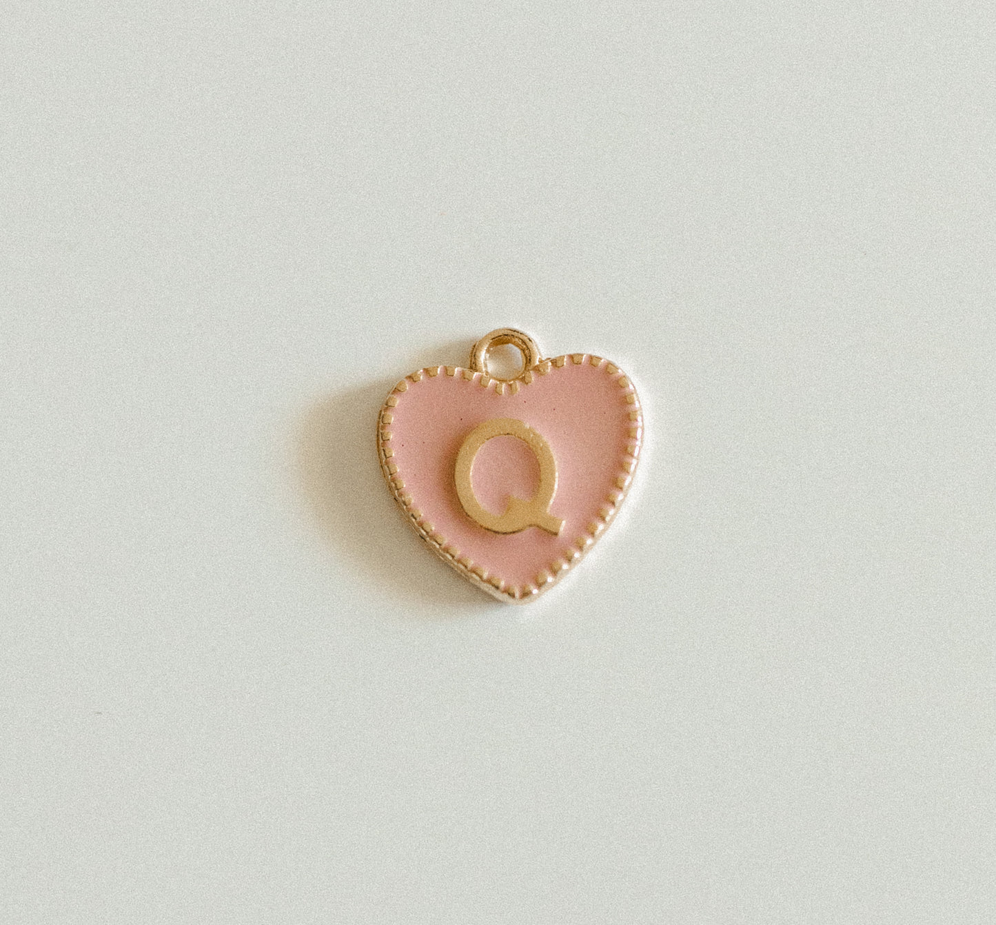 Gold light pink heart letters A-Z