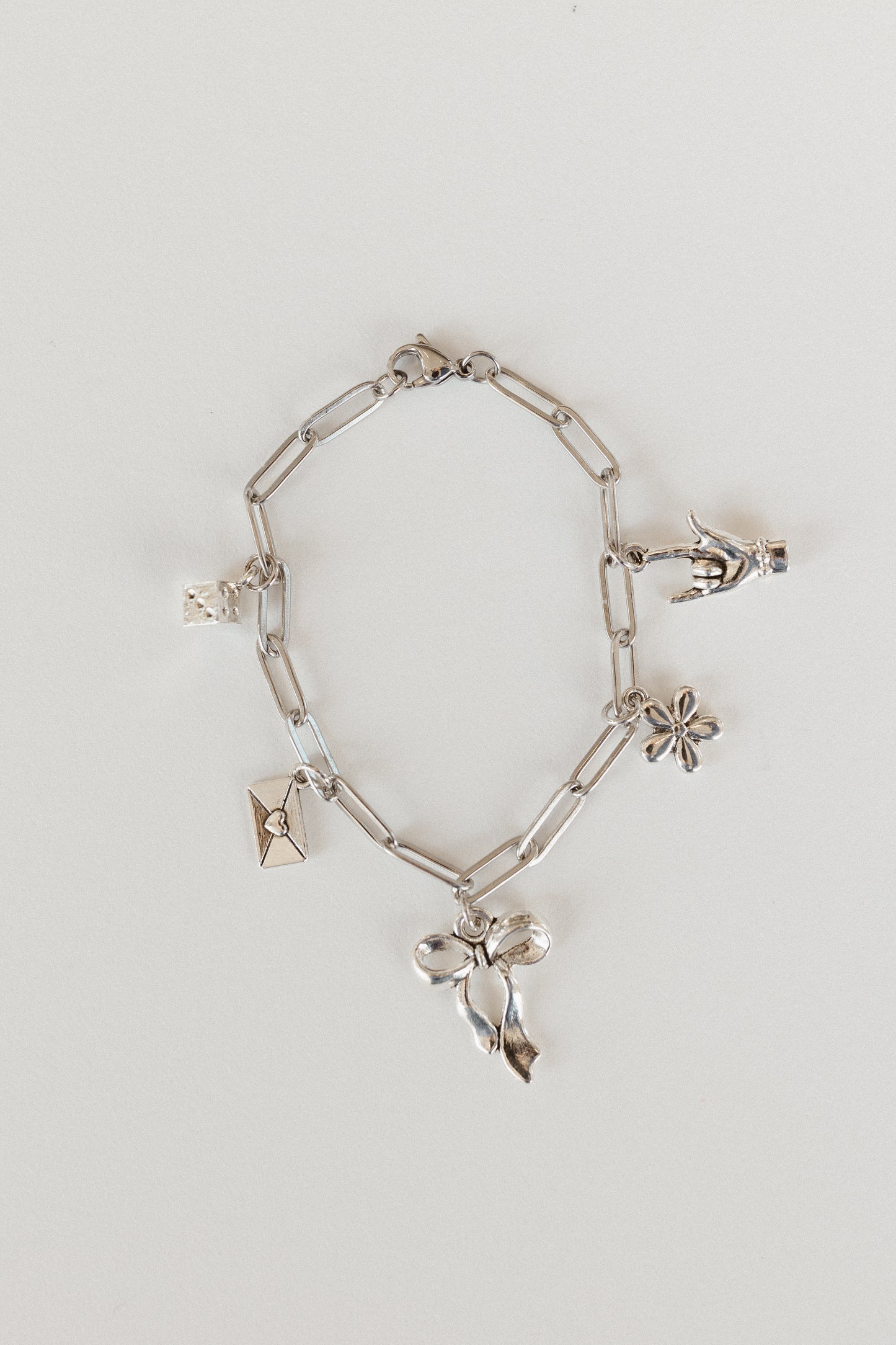 Silver paperclip bracelet