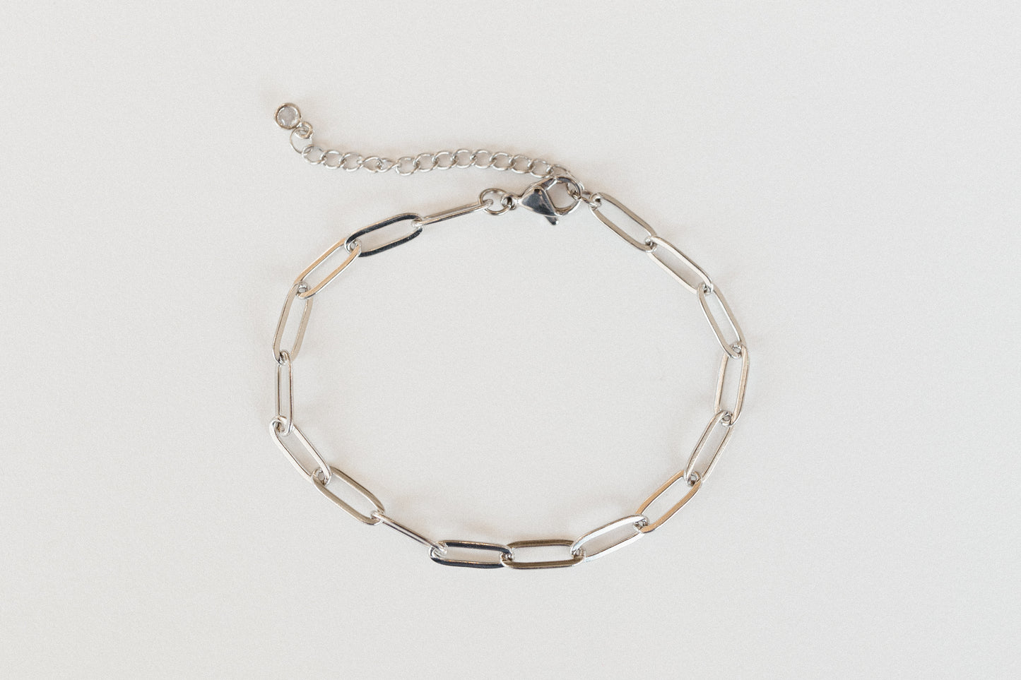 Silver paperclip bracelet