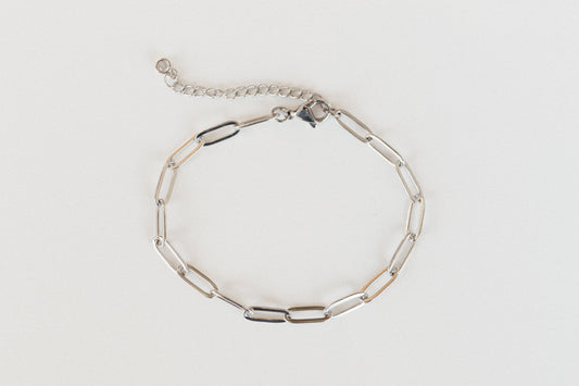 Silver paperclip bracelet