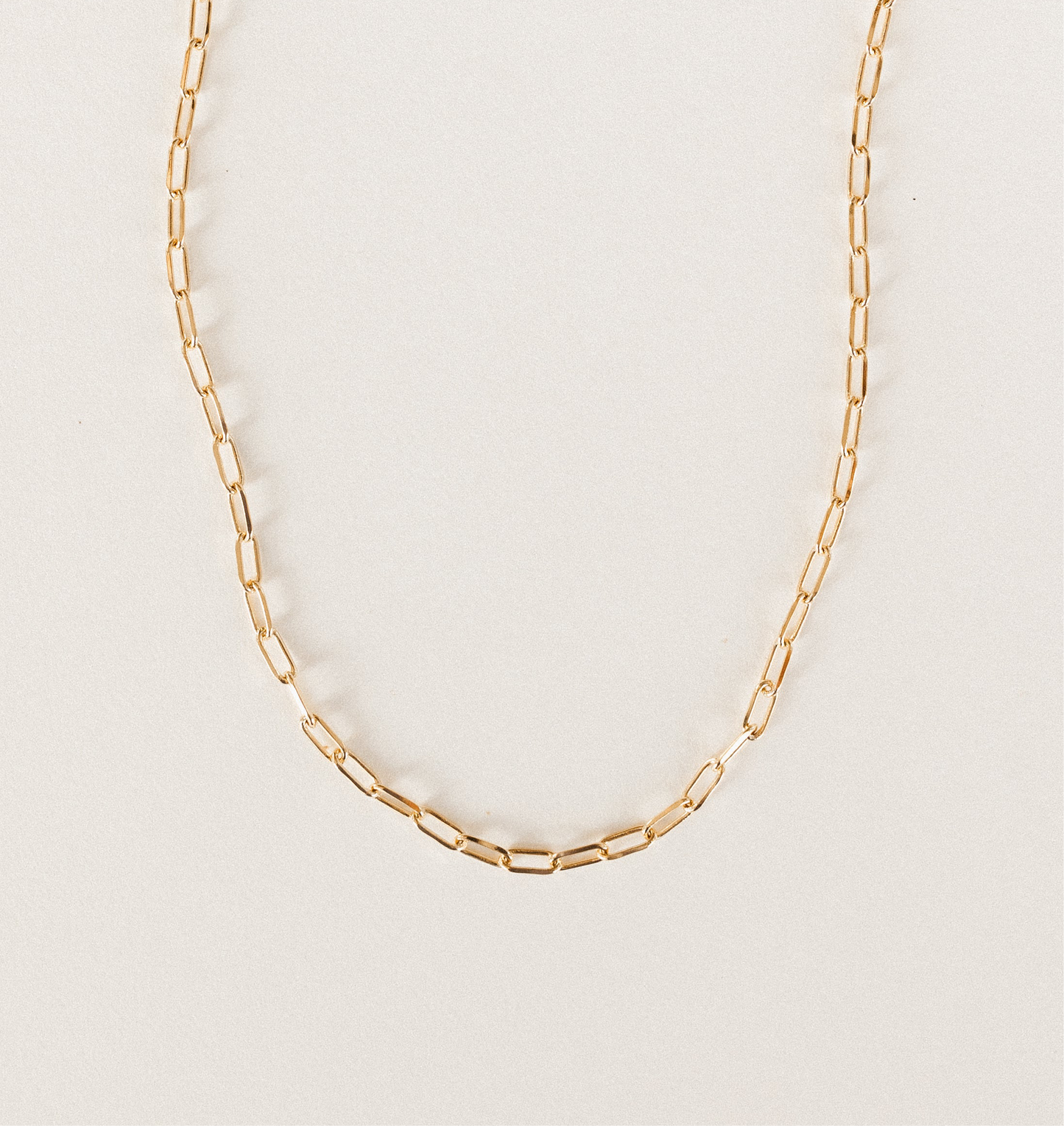 Gold small link paperclip necklace