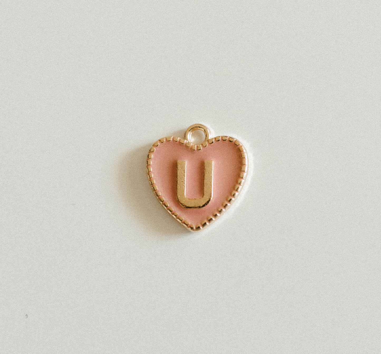 Gold light pink heart letters A-Z