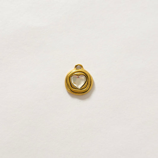 Antique gold diamond heart