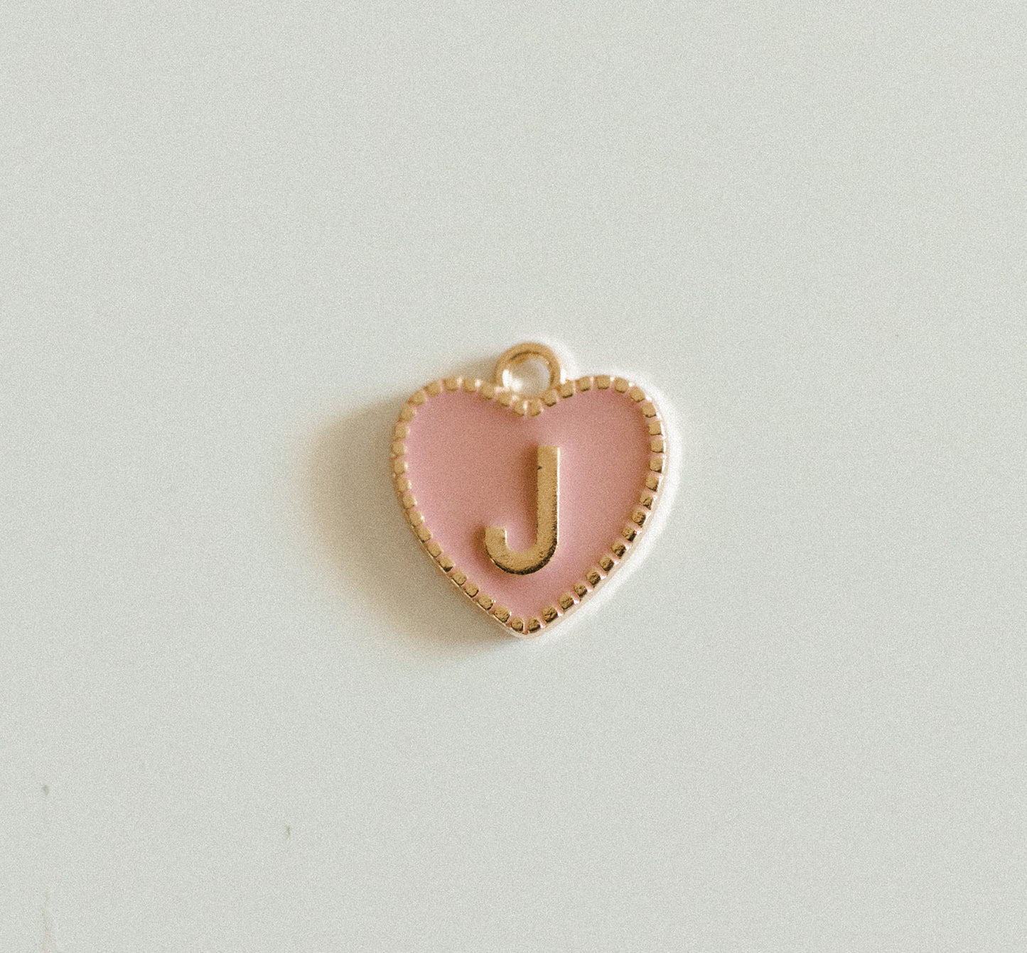 Gold light pink heart letters A-Z