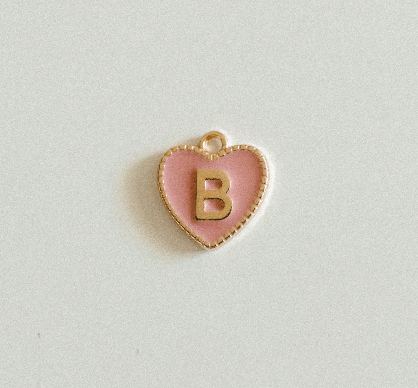 Gold light pink heart letters A-Z