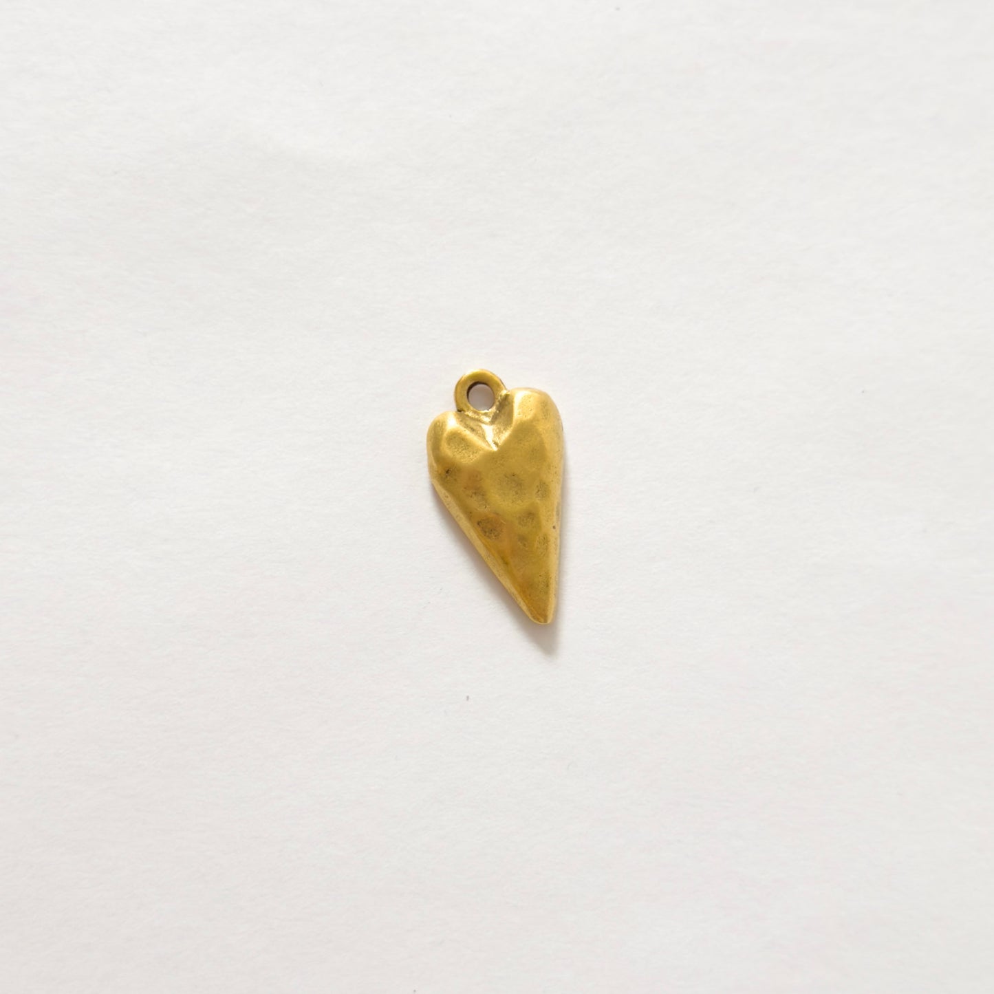 Antique gold long heart