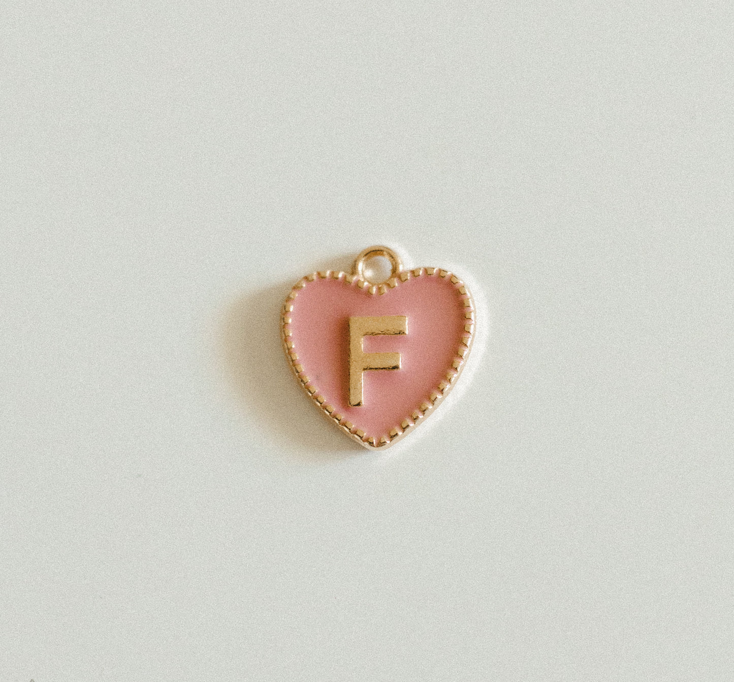 Gold light pink heart letters A-Z