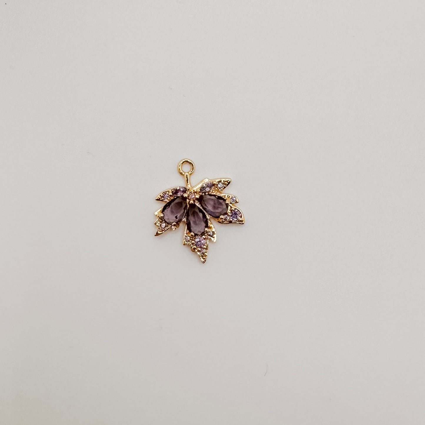Gold purple diamond leaf