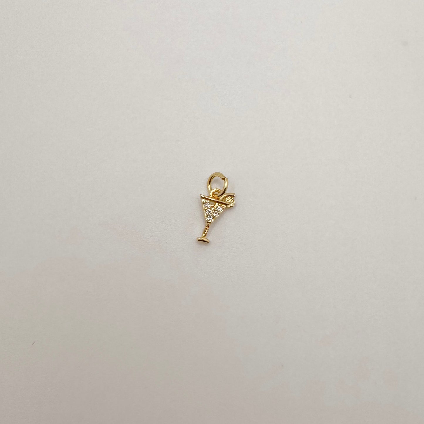Tiny gold diamond martini glass