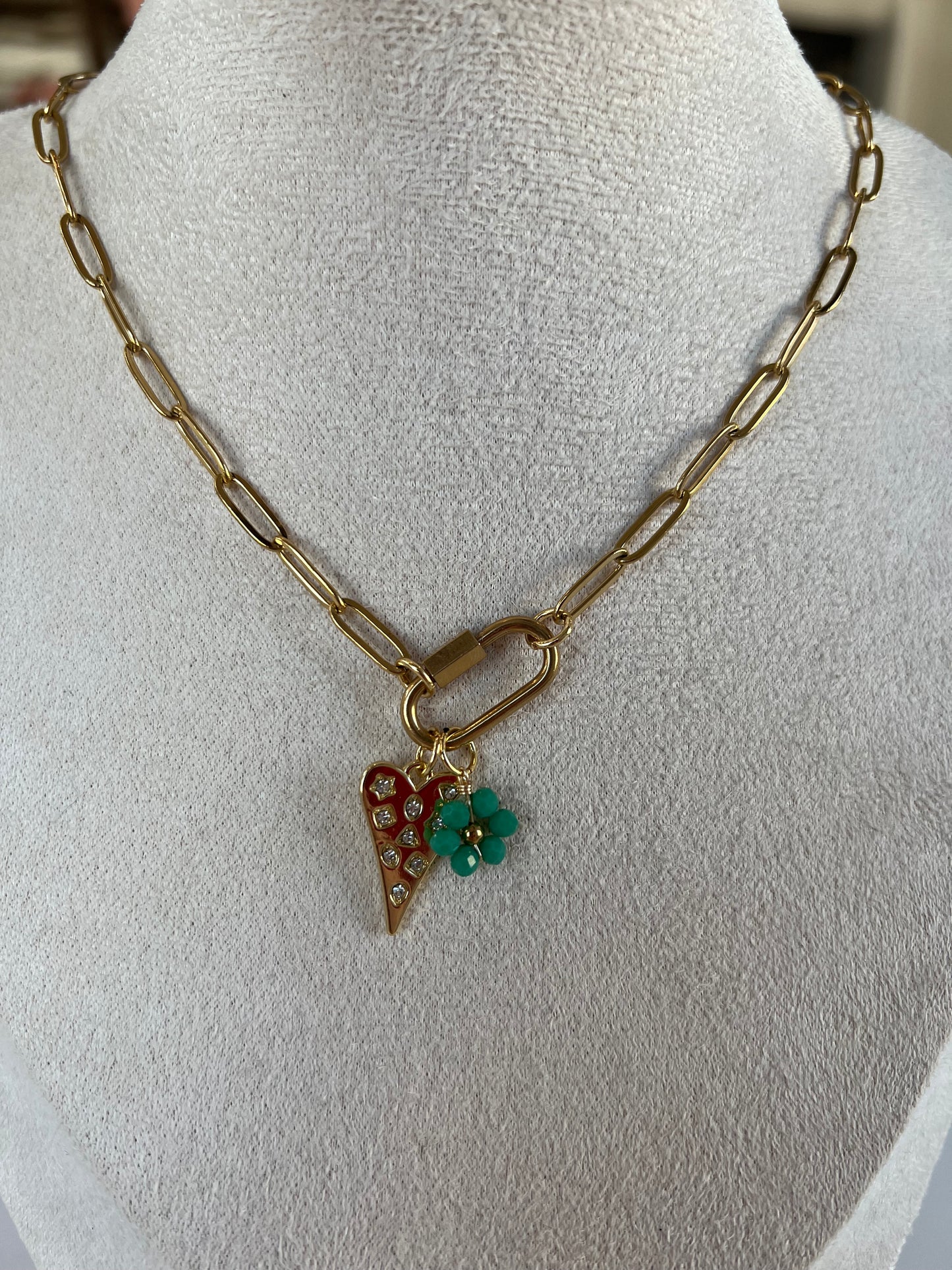 Small gold oval charm clip