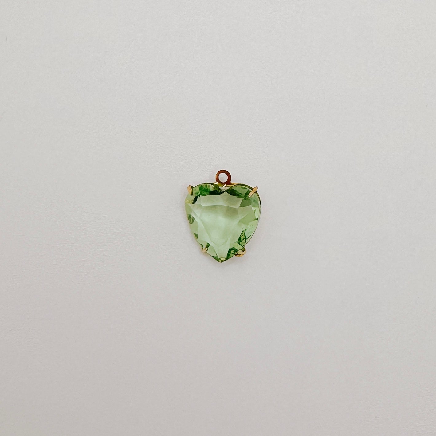 Gold green gem heart