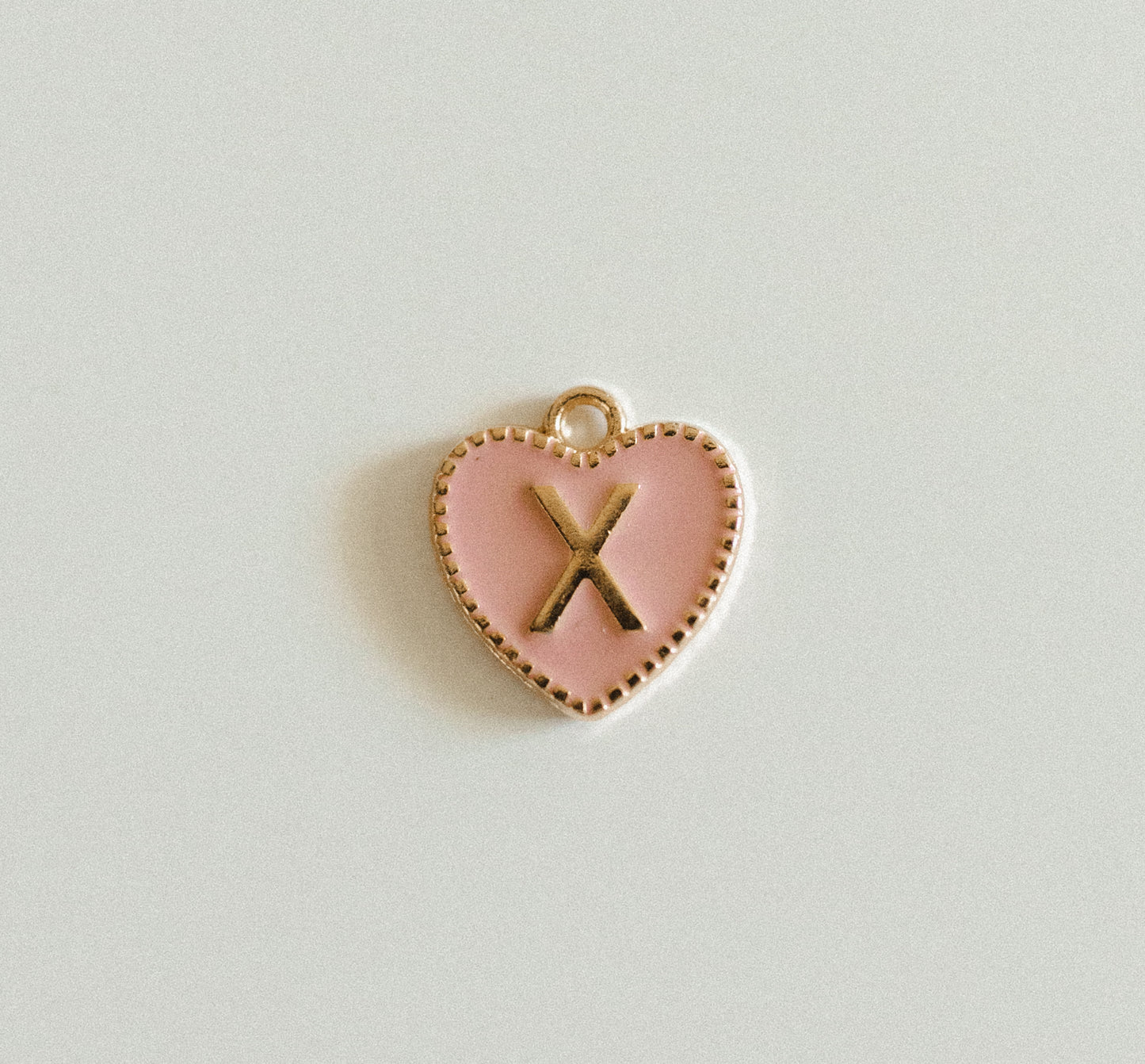 Gold light pink heart letters A-Z