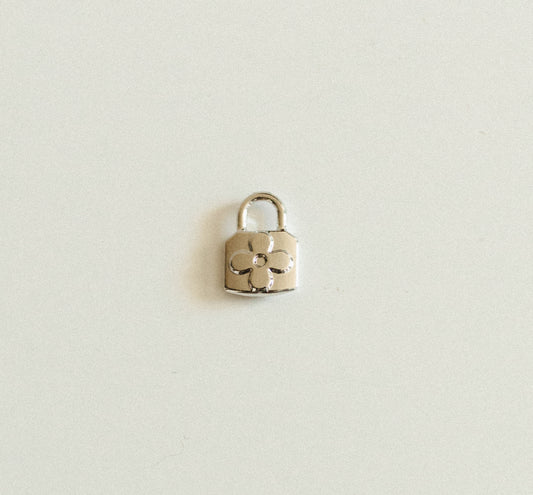 Small Silver lock with flower