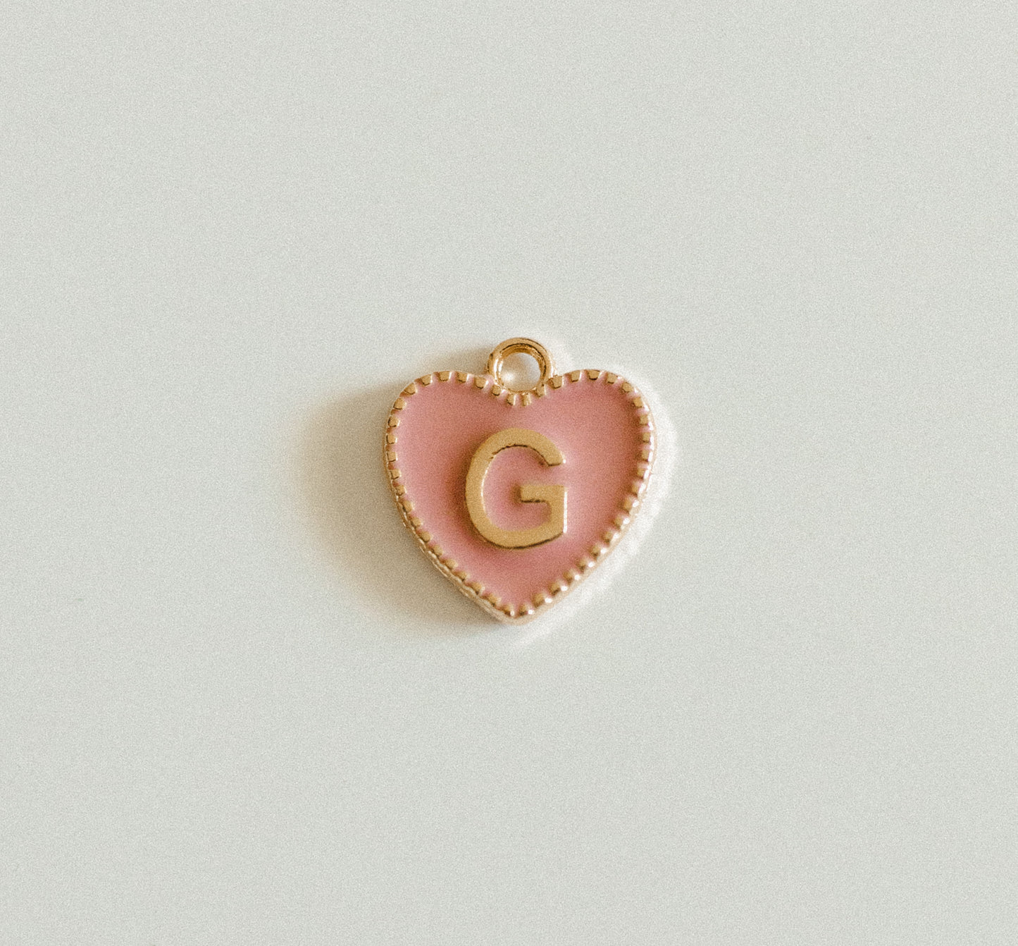 Gold light pink heart letters A-Z