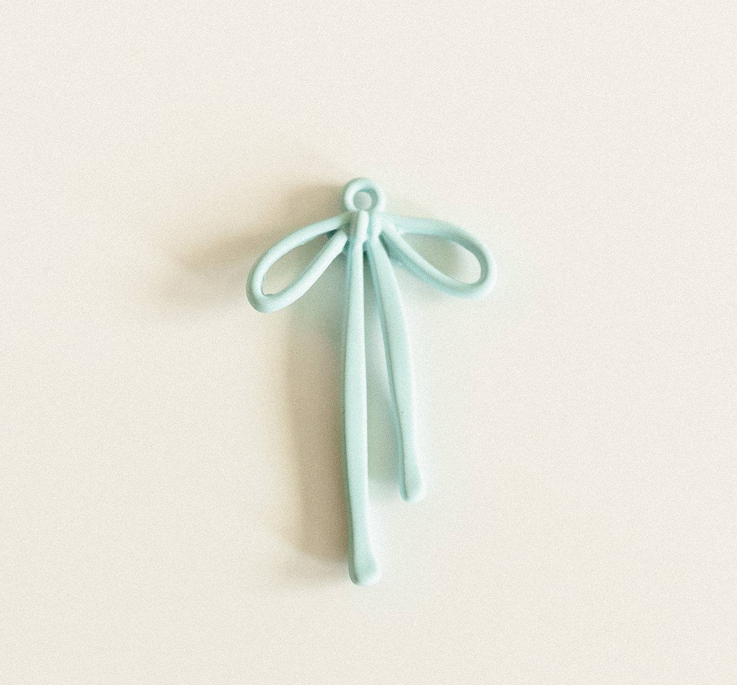 Large blue droopy bow