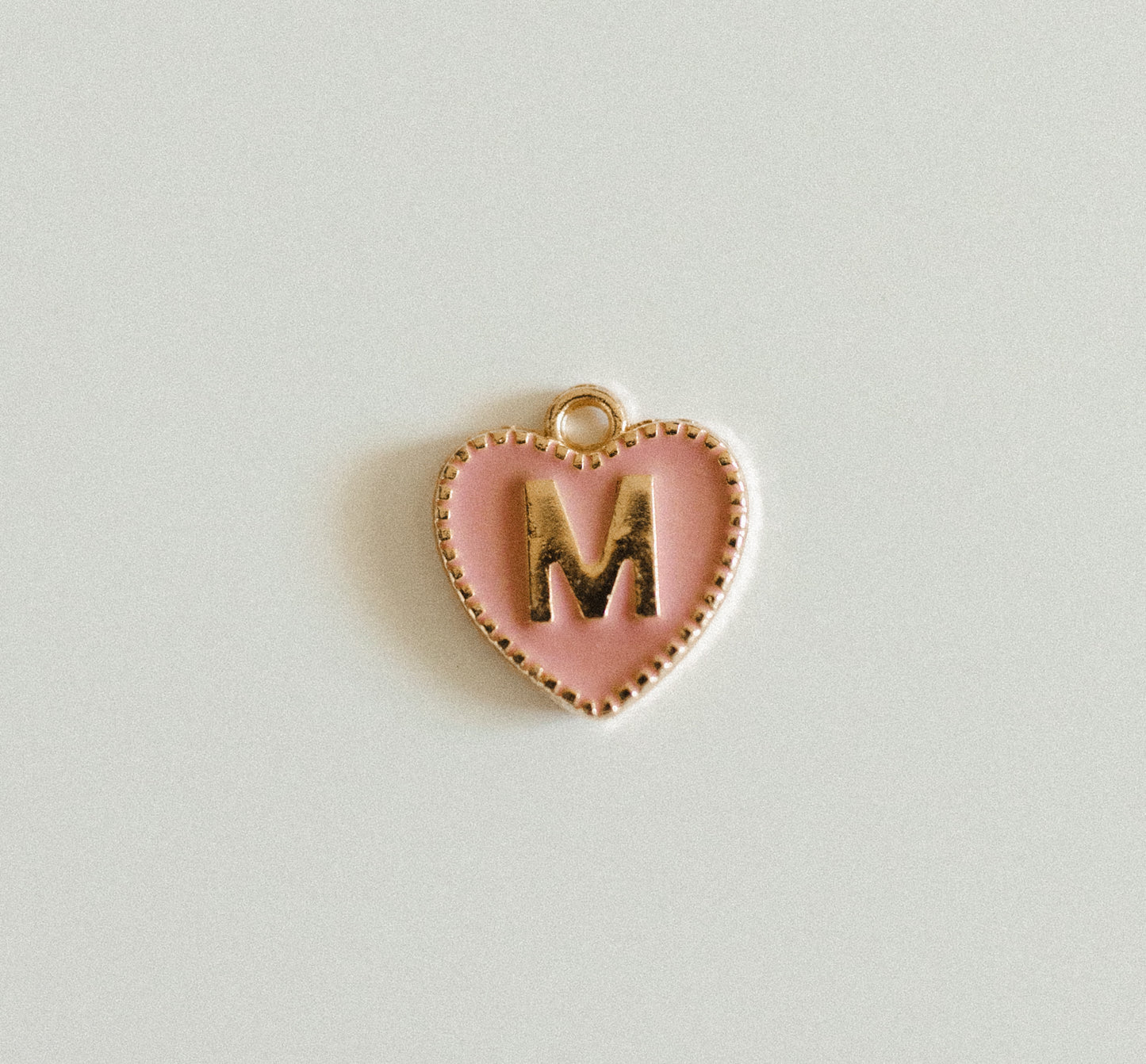 Gold light pink heart letters A-Z
