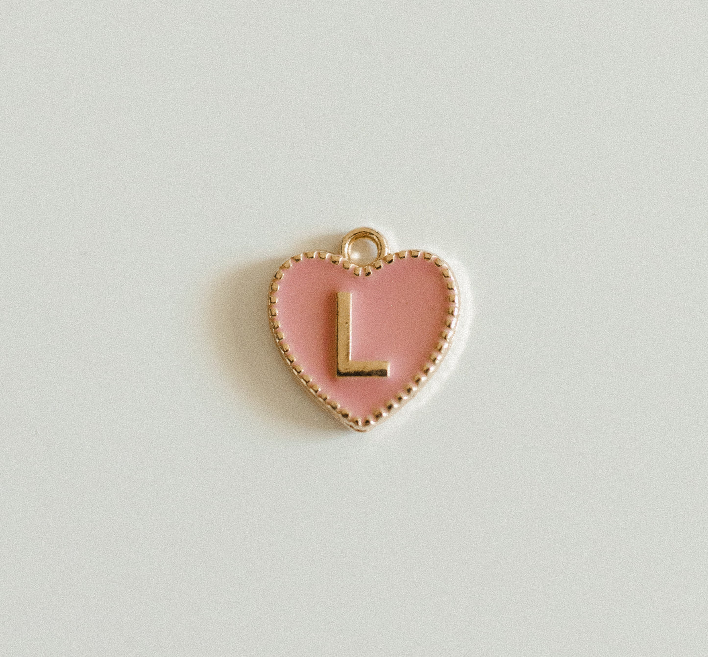 Gold light pink heart letters A-Z