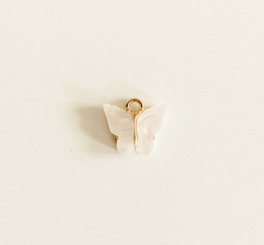 Gold white gem butterfly