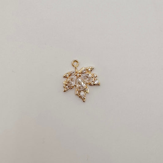 Gold diamond leaf