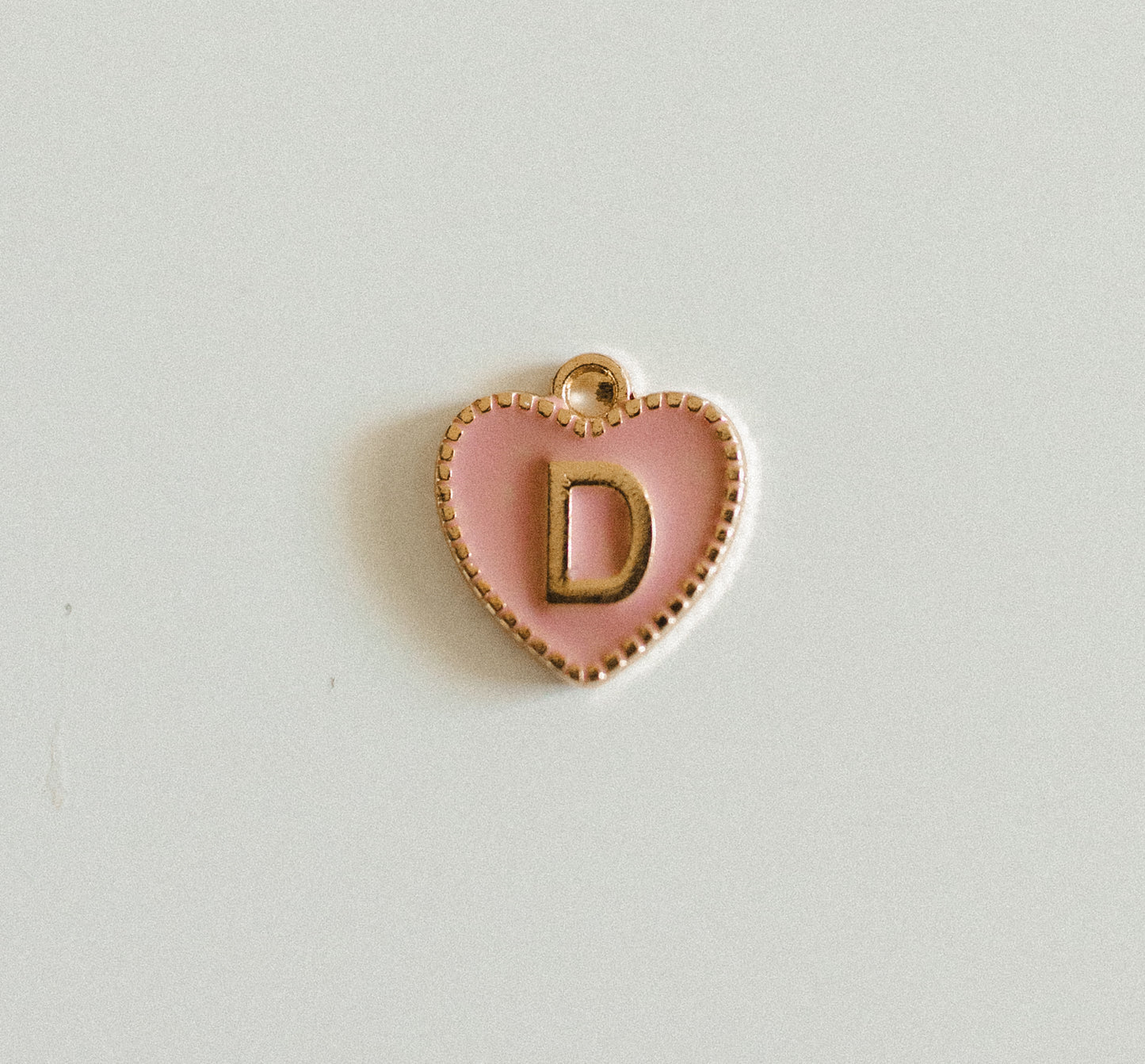 Gold light pink heart letters A-Z
