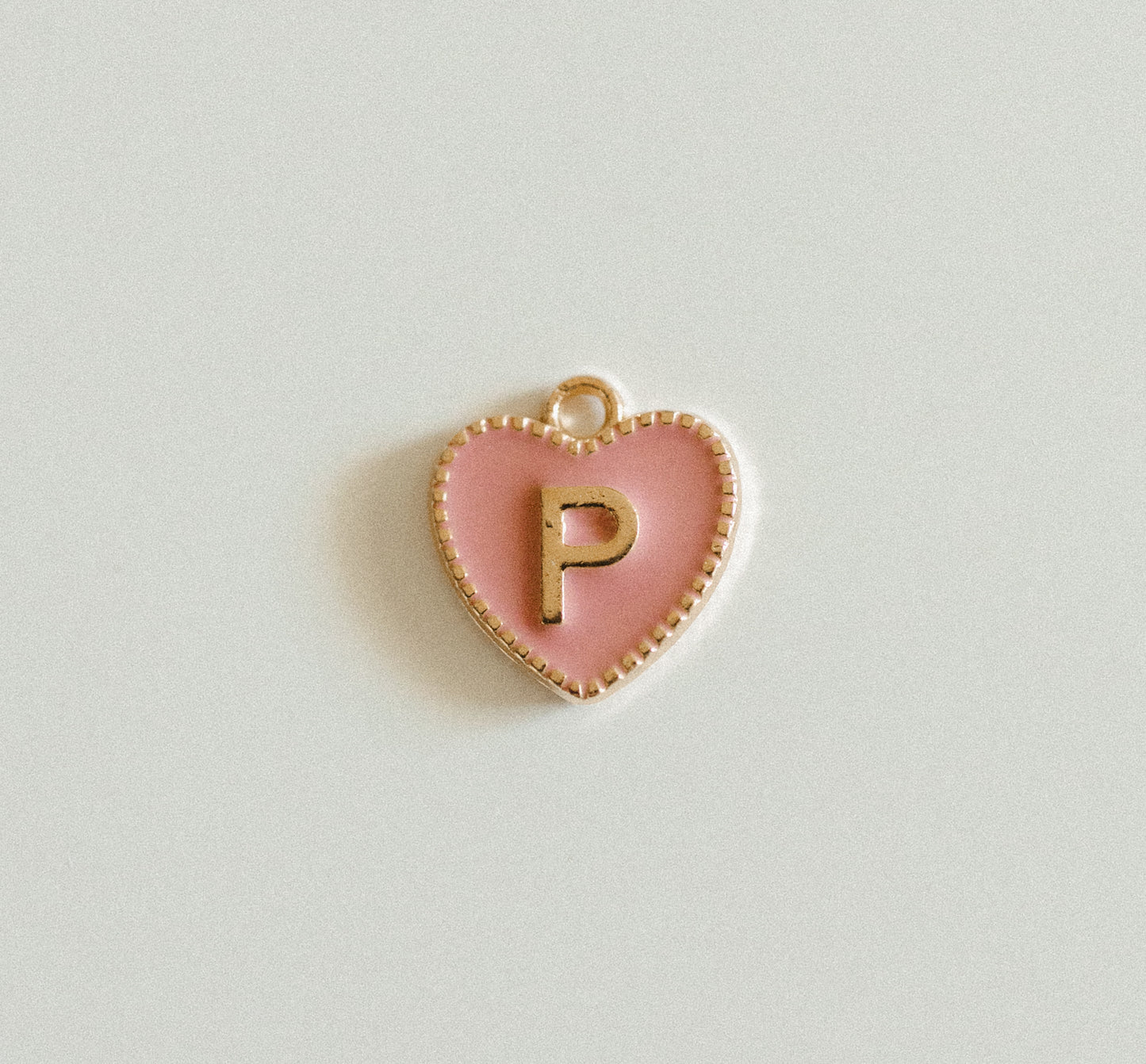 Gold light pink heart letters A-Z