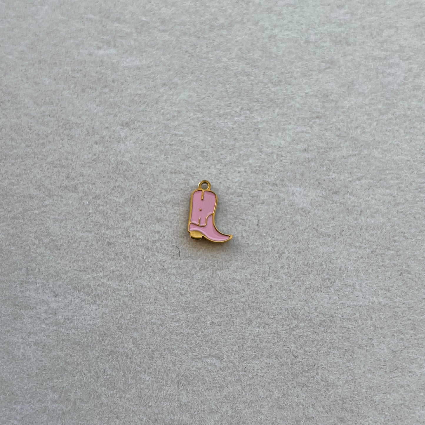 Tiny gold pink boot