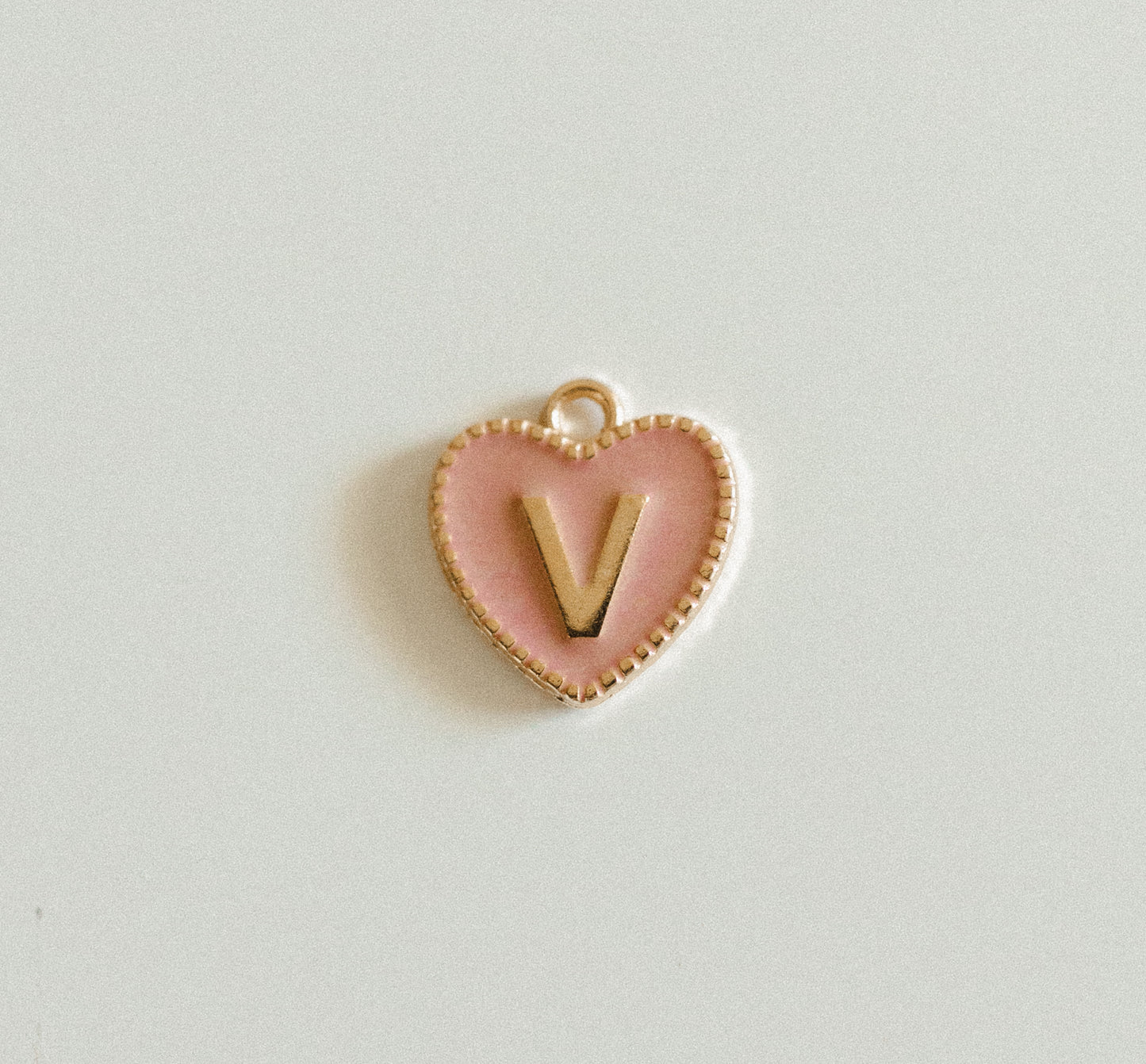 Gold light pink heart letters A-Z