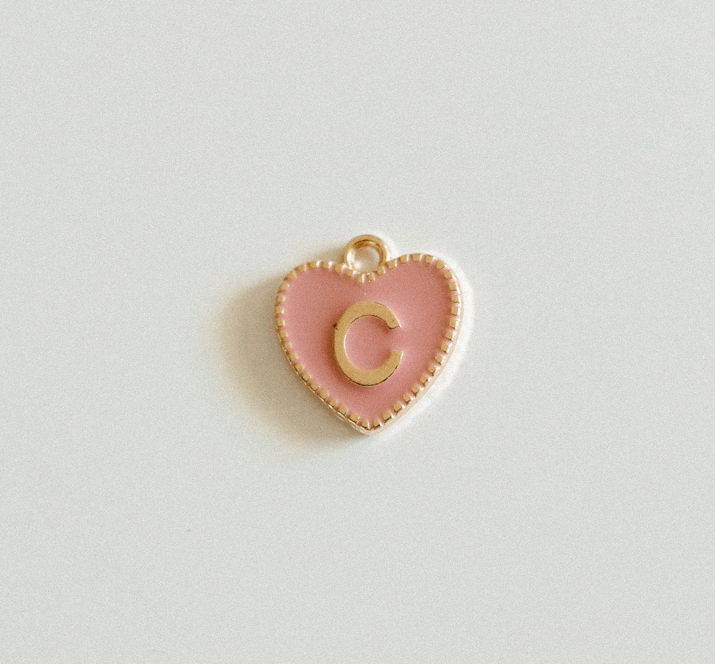 Gold light pink heart letters A-Z