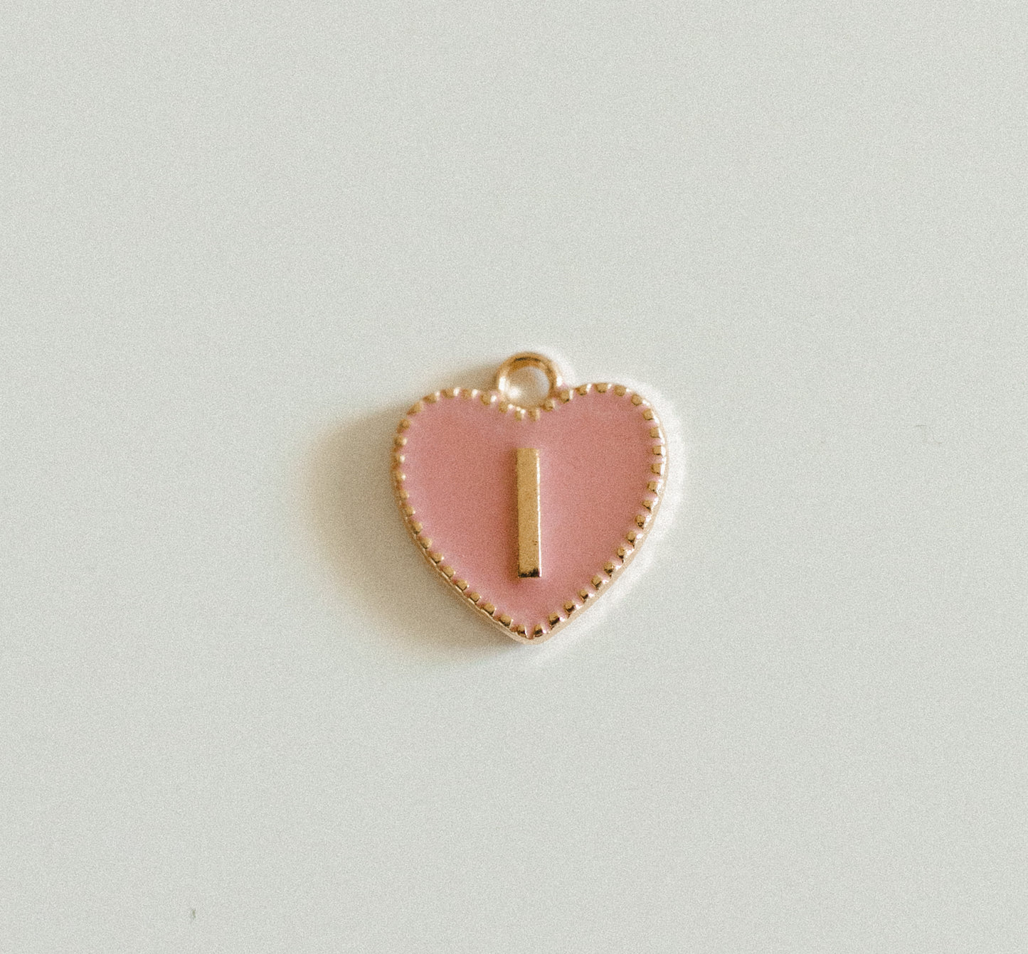 Gold light pink heart letters A-Z