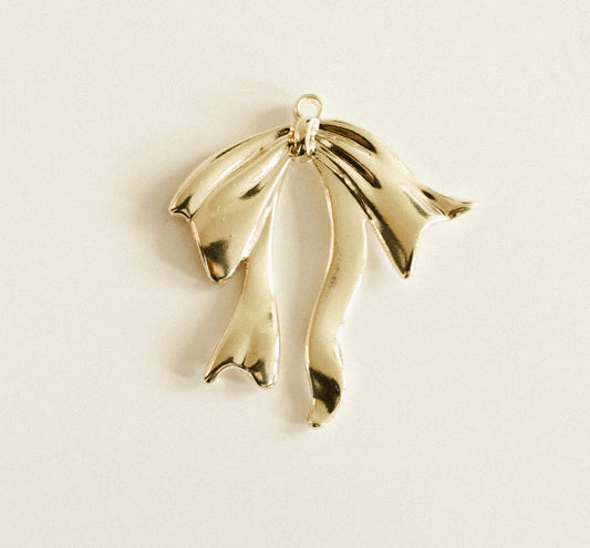 Large gold ribbon bow