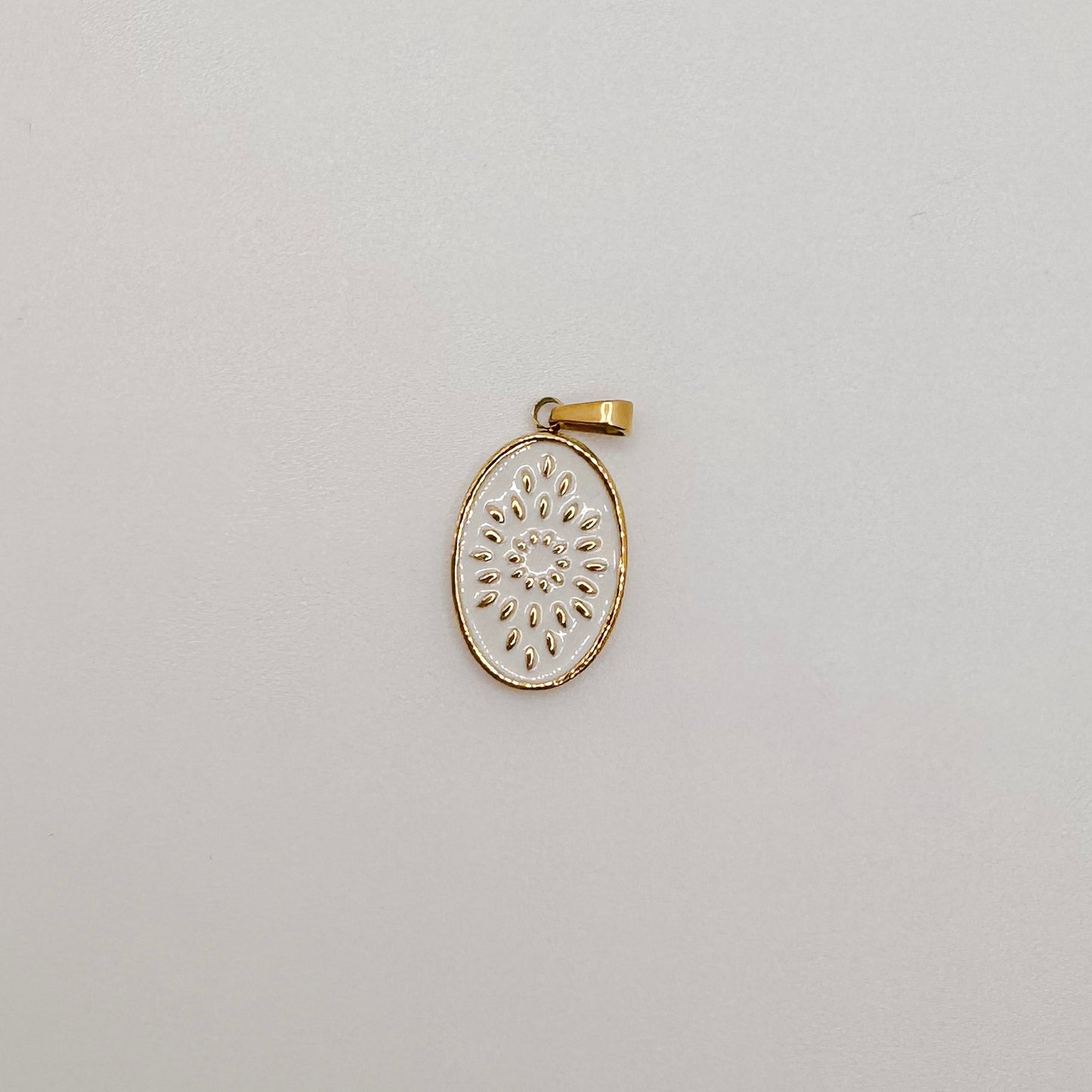 Gold white oval