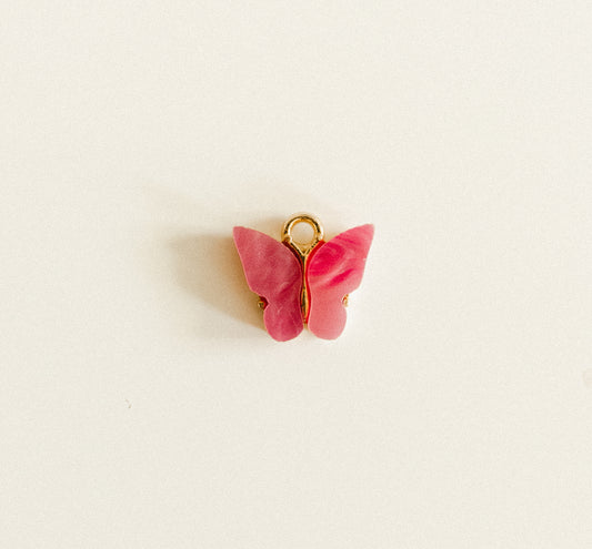 Silver pink gem butterfly