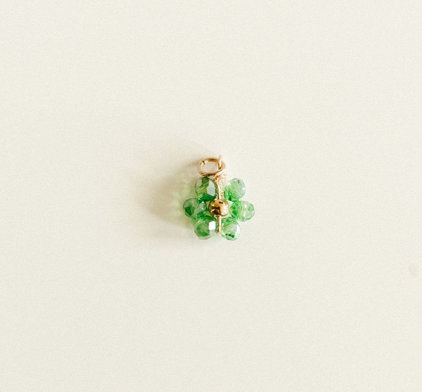 Small gold light green bead flower