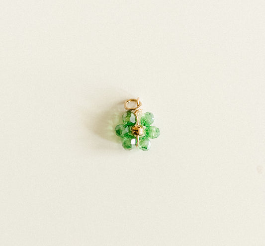 Small gold light green bead flower