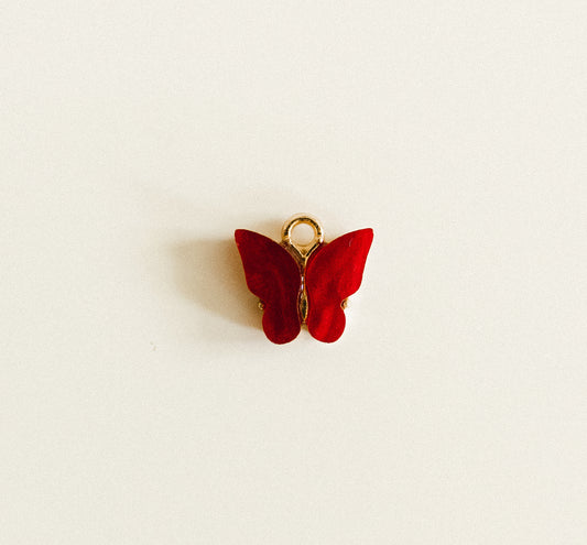 Gold red gem butterfly