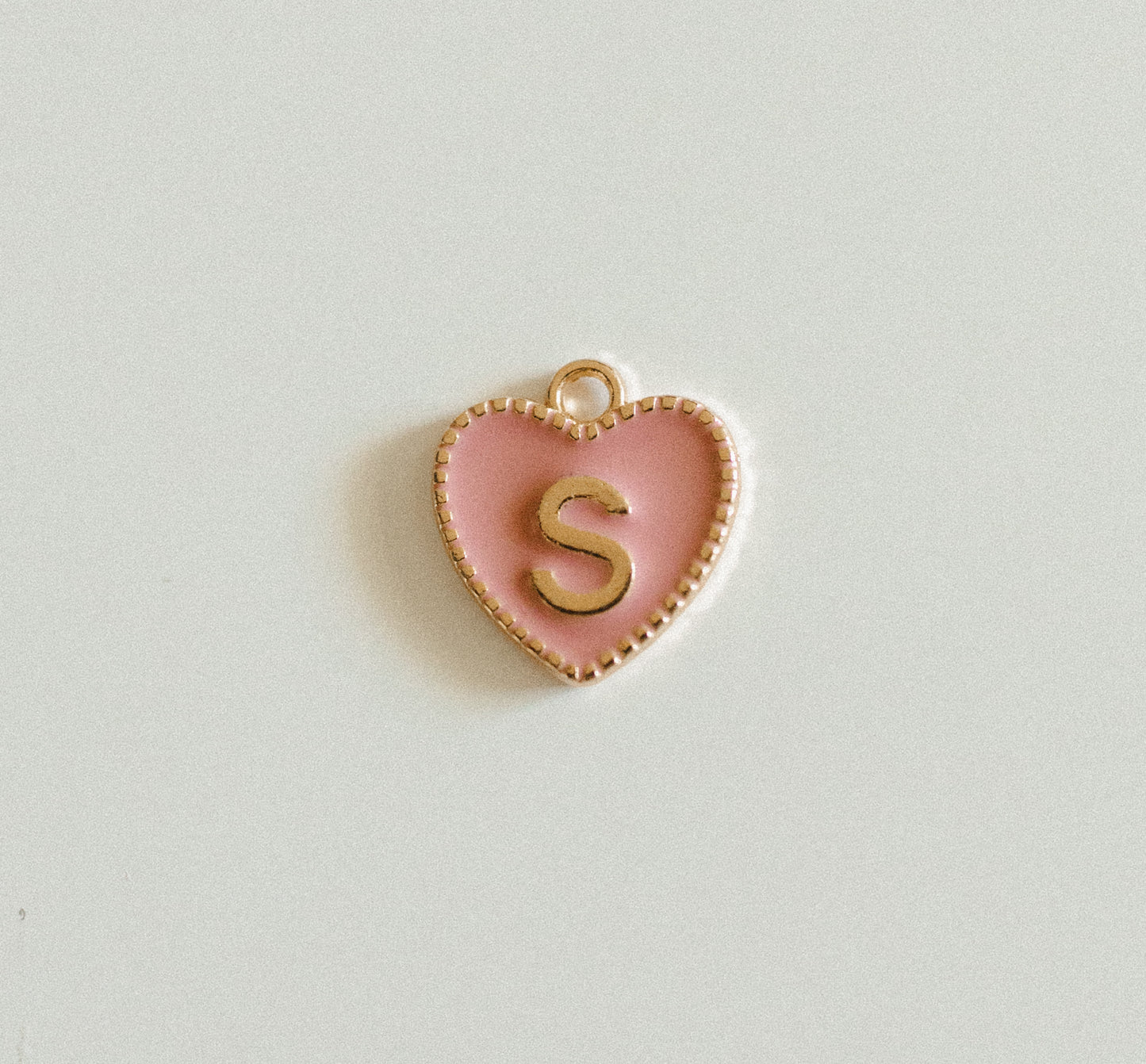 Gold light pink heart letters A-Z