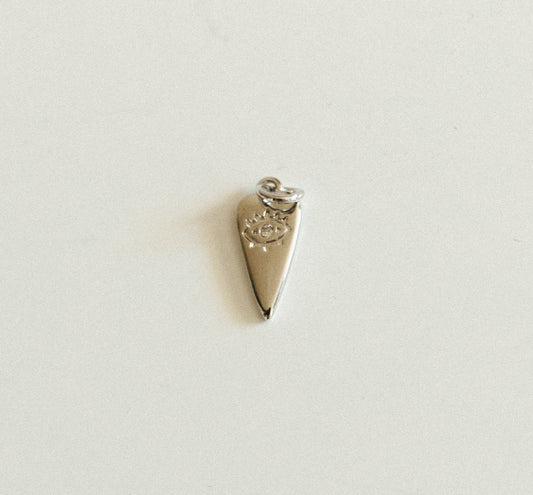 Small silver eye heart