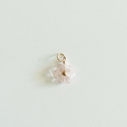 Small gold light pink bead flower