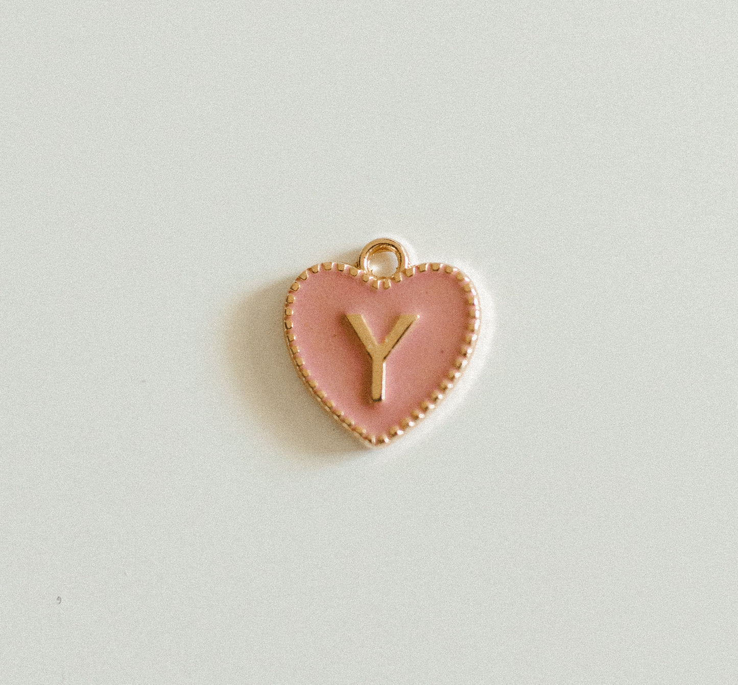 Gold light pink heart letters A-Z