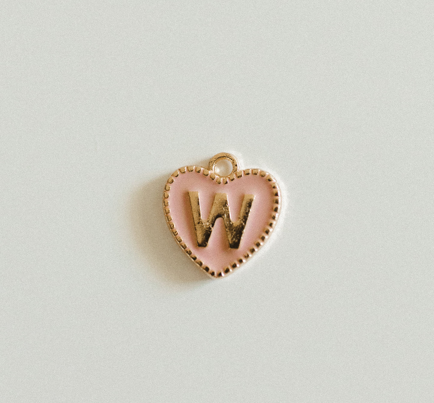 Gold light pink heart letters A-Z
