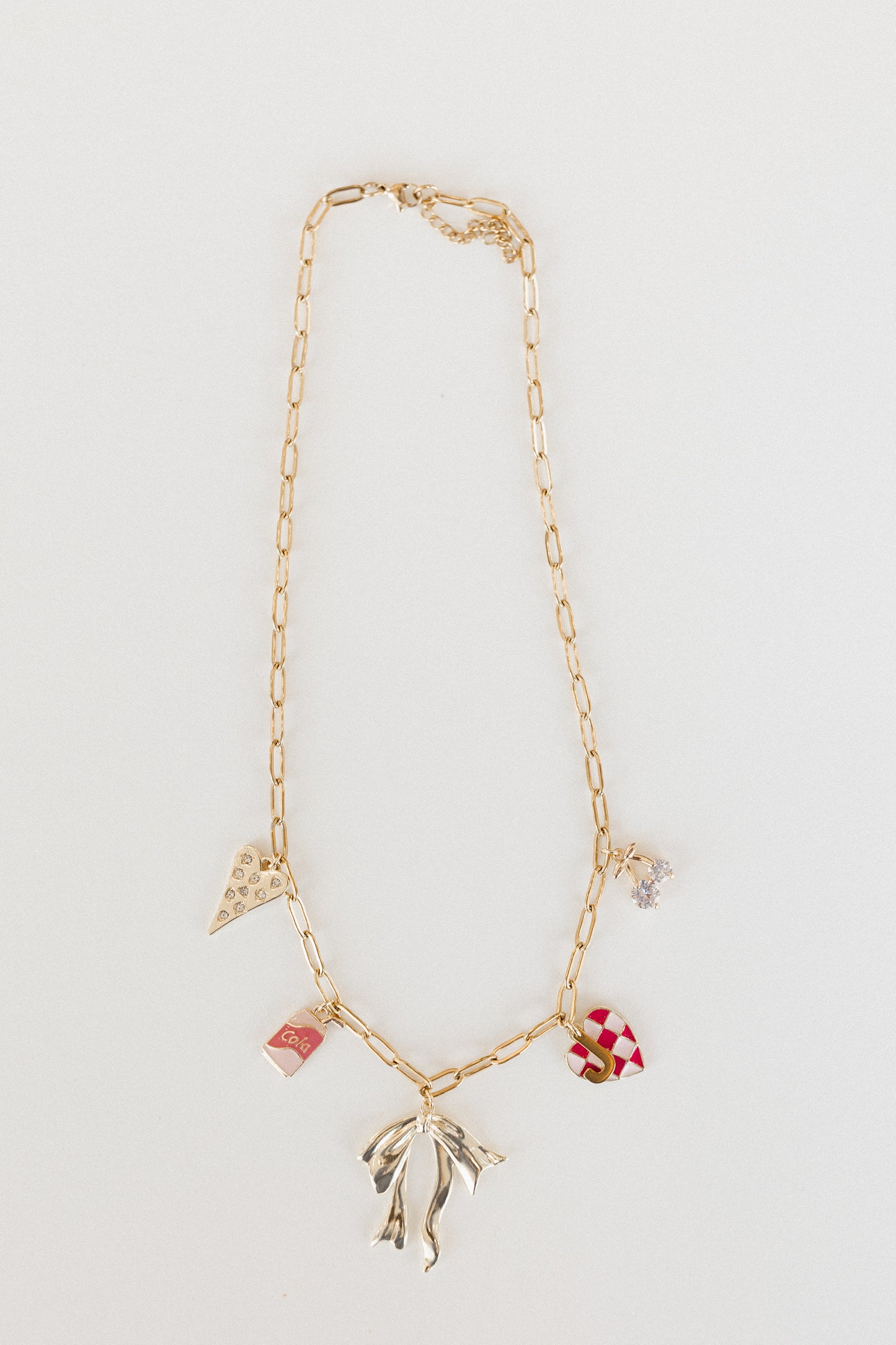 Gold medium link paperclip necklace
