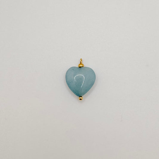 Gold light blue heart