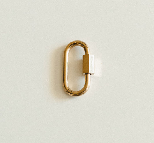 Small gold oval charm clip