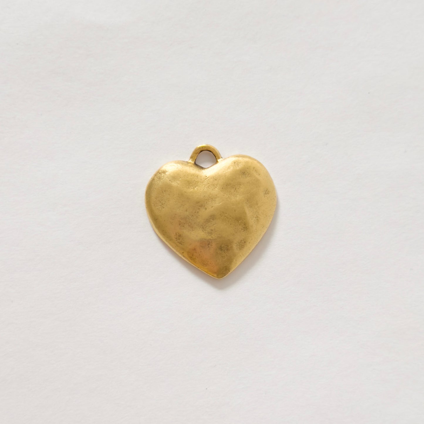 Antique gold puffy heart