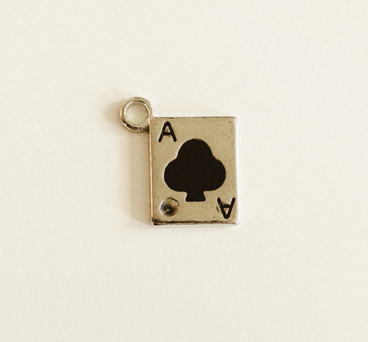 Large silver black club card
