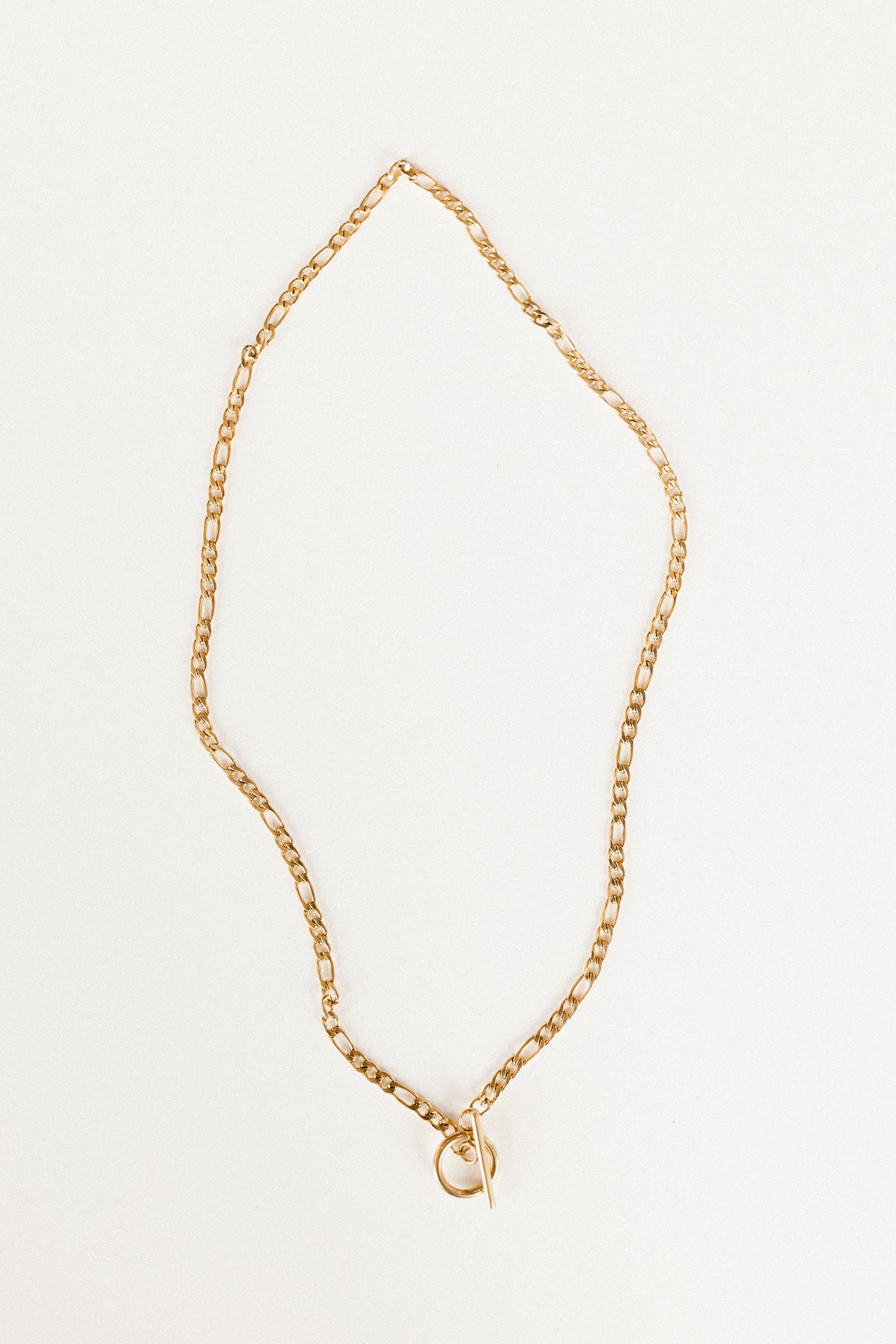 Gold figaro toggle clasp necklace