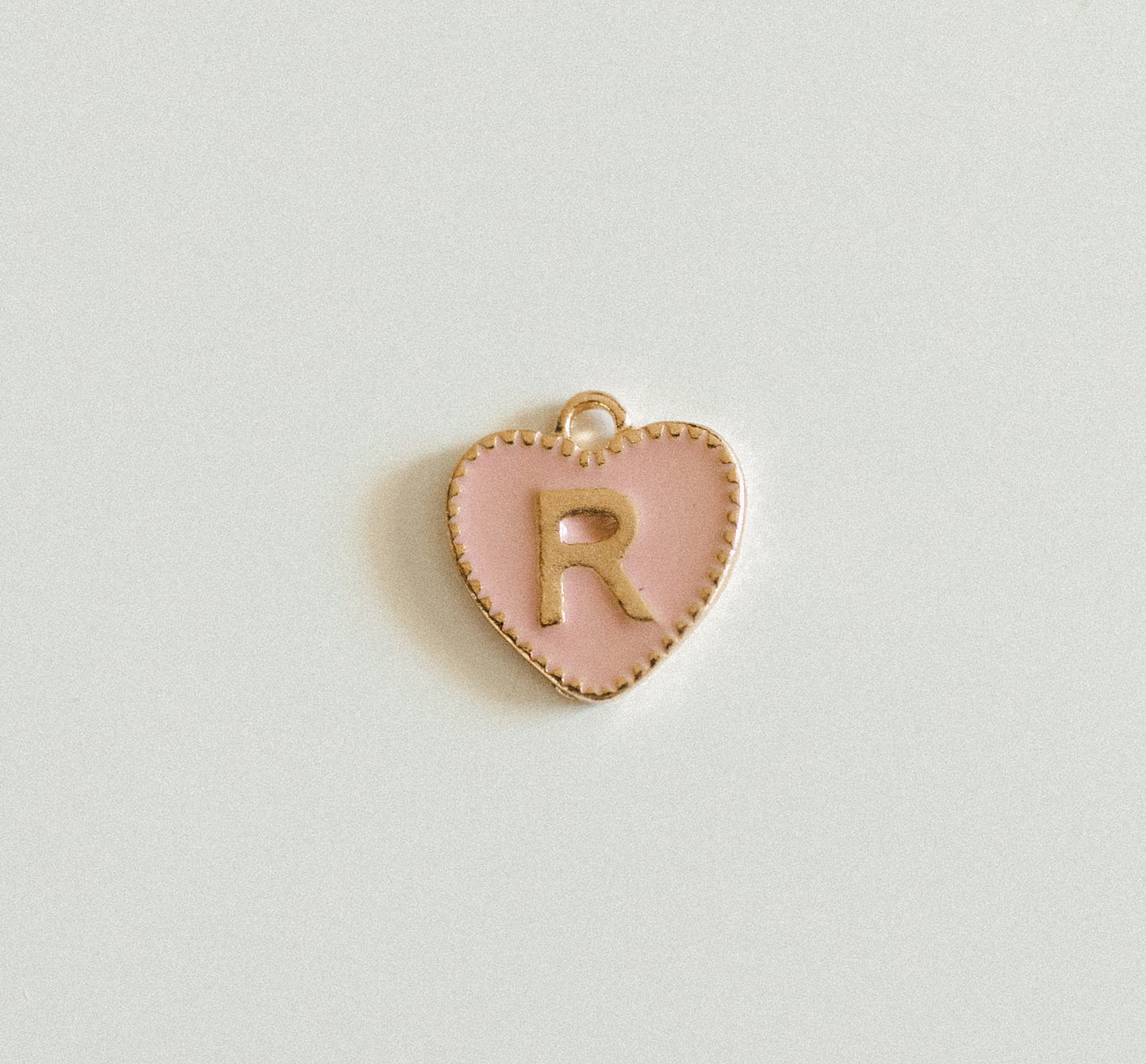 Gold light pink heart letters A-Z