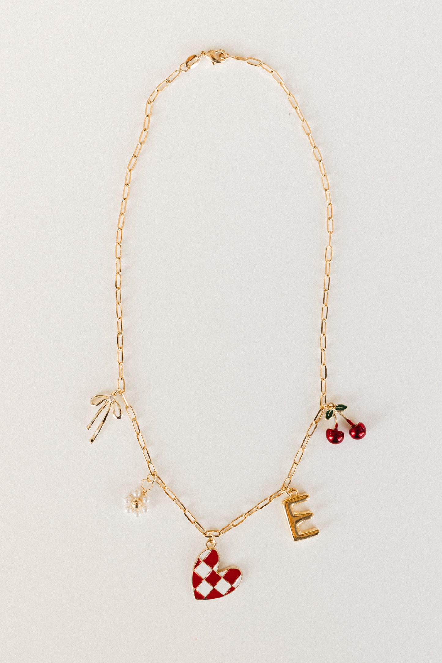 Gold small link paperclip necklace